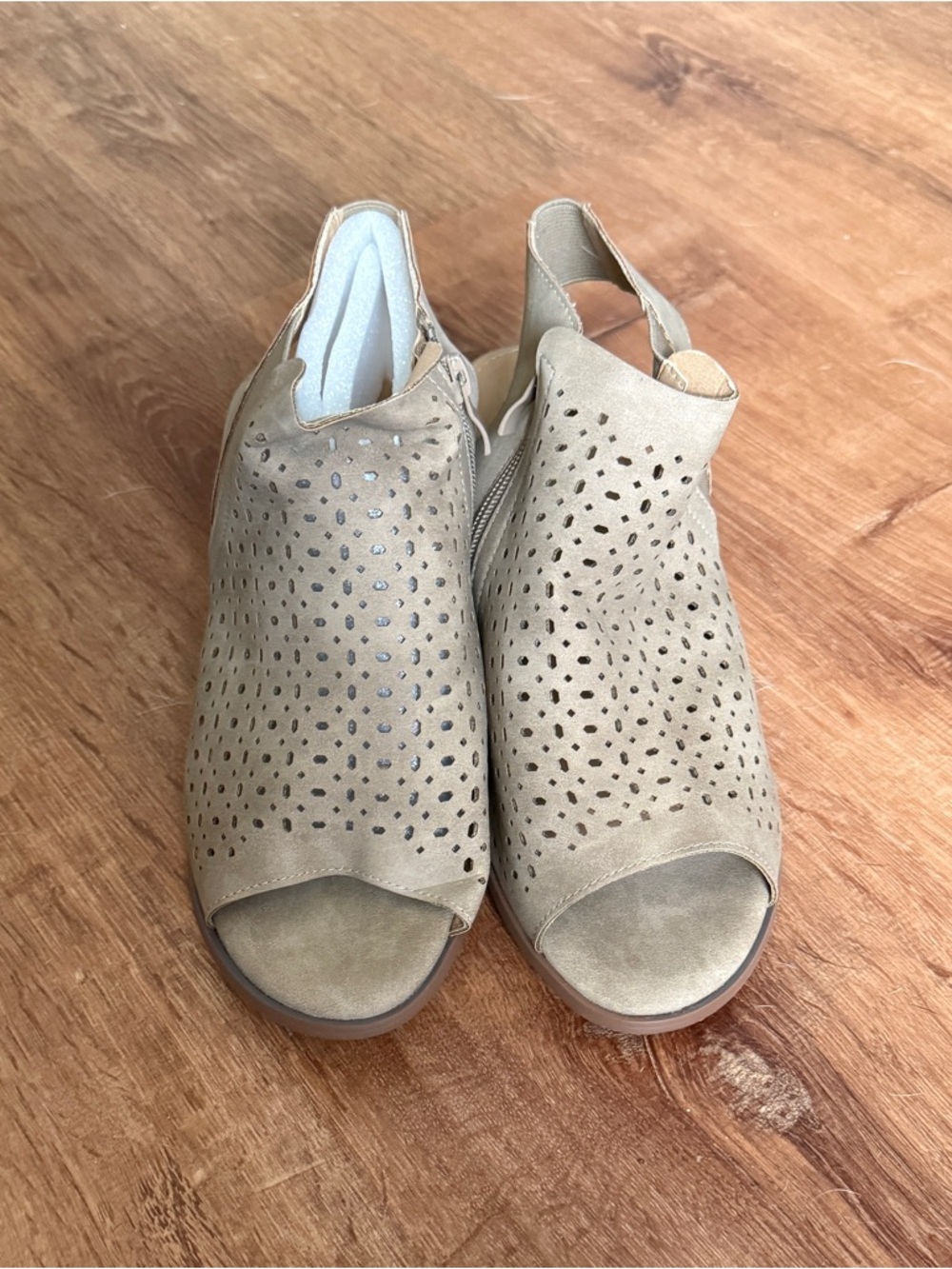 torrid Taupe Perforated Open-Toe Slingback Sandals